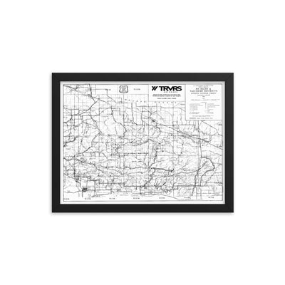 12x16- Framed Angeles National Forest Map Poster