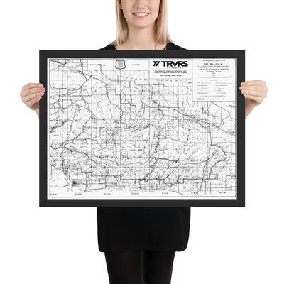 Framed Angeles National Forest Map Poster