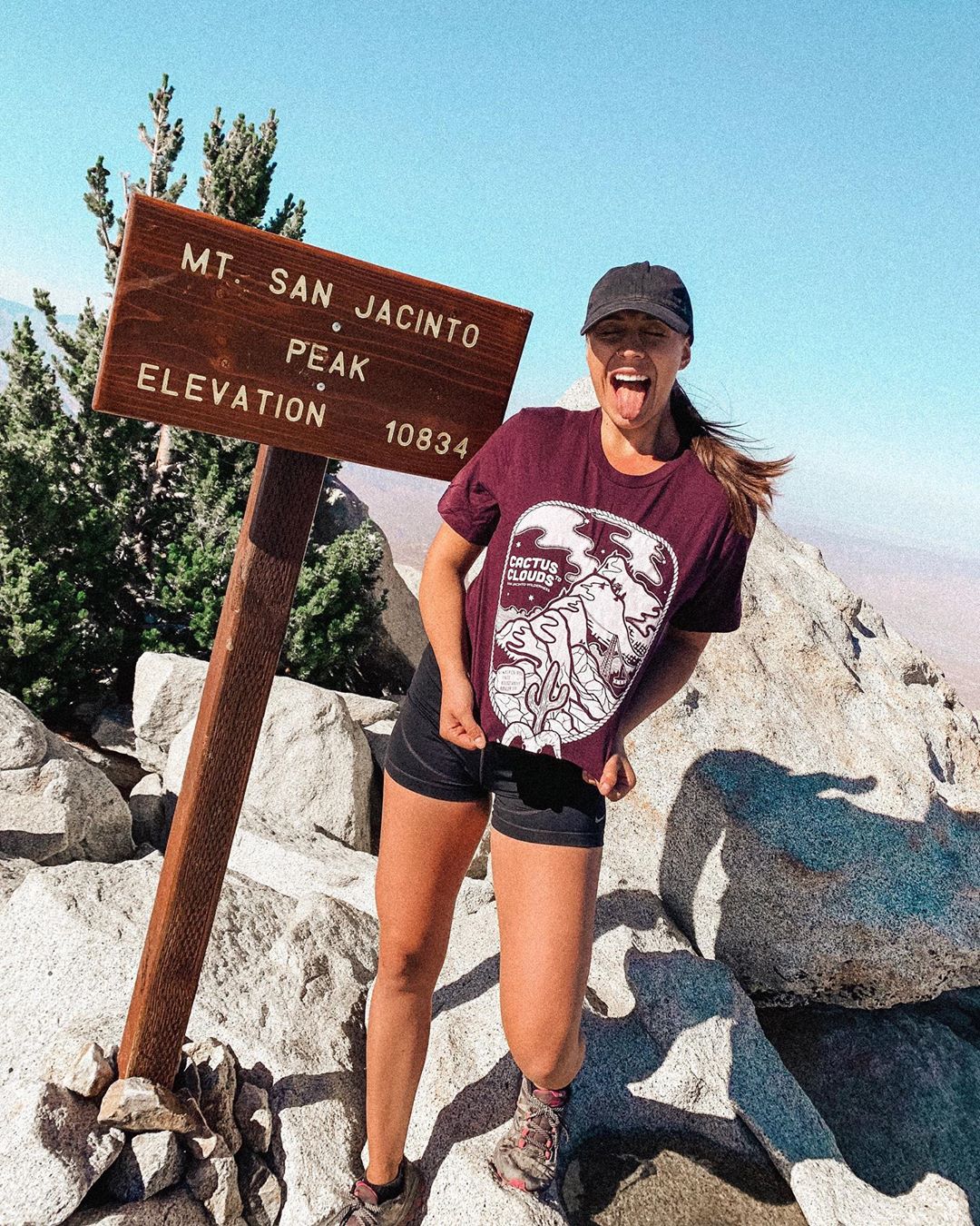 SouthwestSampler - Cactus to Clouds Short Sleeve Tee -  oxblood black  | TRVRS Apparel San Jacinto Mountains Wilderness HIking Backpacking Mountaineering Trail running