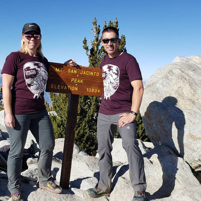 Jackie + Jason - Cactus to Clouds Short Sleeve Tee -  oxblood black  | TRVRS Apparel San Jacinto Mountains Wilderness HIking Backpacking Mountaineering Trail running