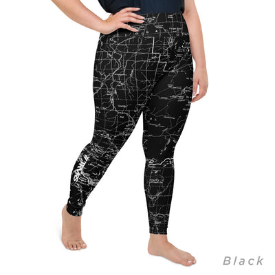 Black-- Sierra Nevada Map Women's Leggings (plus size)
