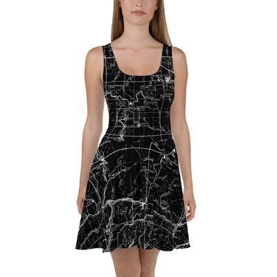 Black, San Gabriel Map Hiking Dress | TRVRS Outdoors Hiking Apparel, Trail Running Clothing