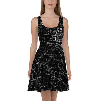 Black, Sierra Nevada Map Hiking Dress | TRVRS Outdoors Hiking Apparel, Trail Running Clothing
