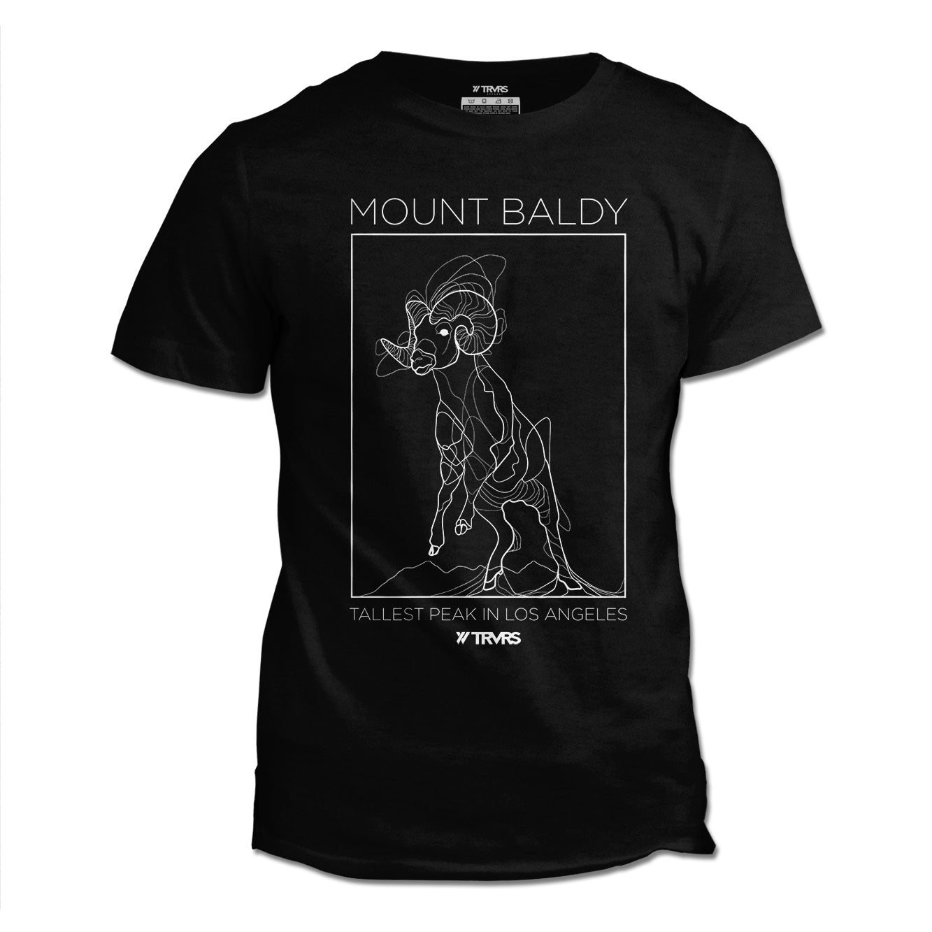 Mount Baldy Big Horn Tee V2 - BLACK HEATHER | TRVRS Outdoors, hiking apparel, san gabriel mountains, angeles national forest, trail running, mountaineering