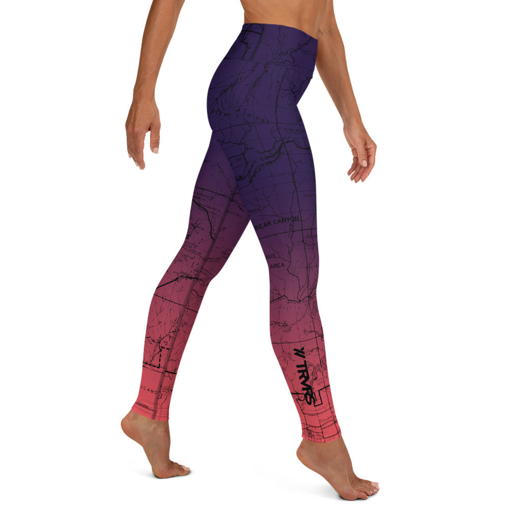 COSMIC ROMANCE- Sierra Nevada Mountains-All Over Print Women's Leggings | TRVRS Outdoors, Hiking, trail running, mountaineering apparel 