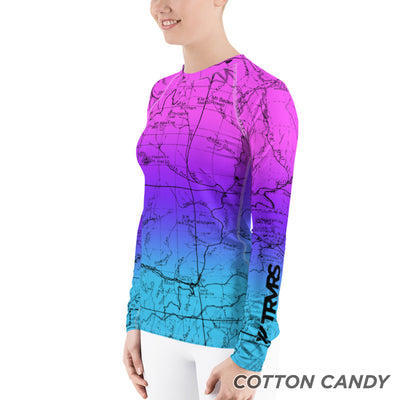 COTTON CANDY -  Sierra Nevada Map Women's Base Layer | TRVRS Outdoors Hiking Clothing, Trail Running Apparel