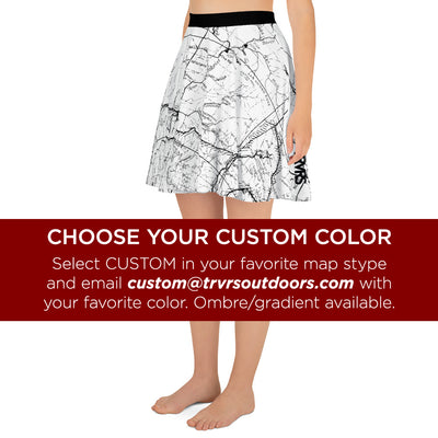 Custom Map Color, San Gabriel Map - All Over Print Hiking Skirt | TRVRS Outdoors Hiker Clothing, Trail Running Apparel