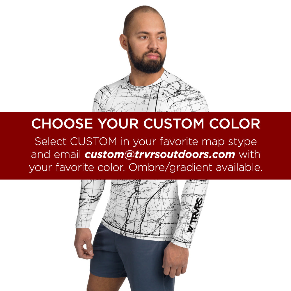 Custom Map Color - All Over Print Men's Base Layer | TRVRS Outdoors Hiking Apparel, Trail Running Clothing