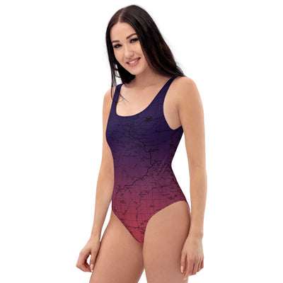 Cosmic Romance- Sierra Nevada One-Piece Swimsuit | TRVRS Outdoors hiking apparel, trail running clothing