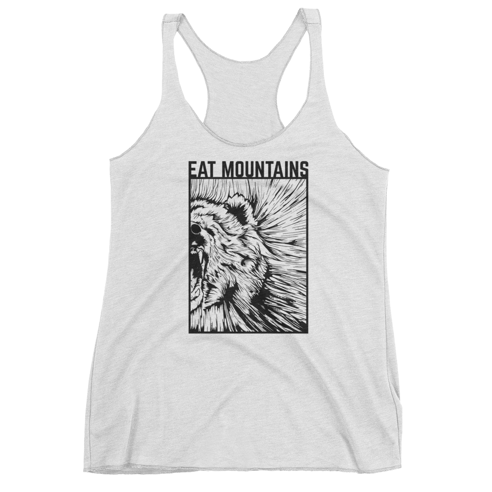 Eat Mountains Women's Racerback Triblend Tank - HEATHER WHITE | TRVRS APPAREL
