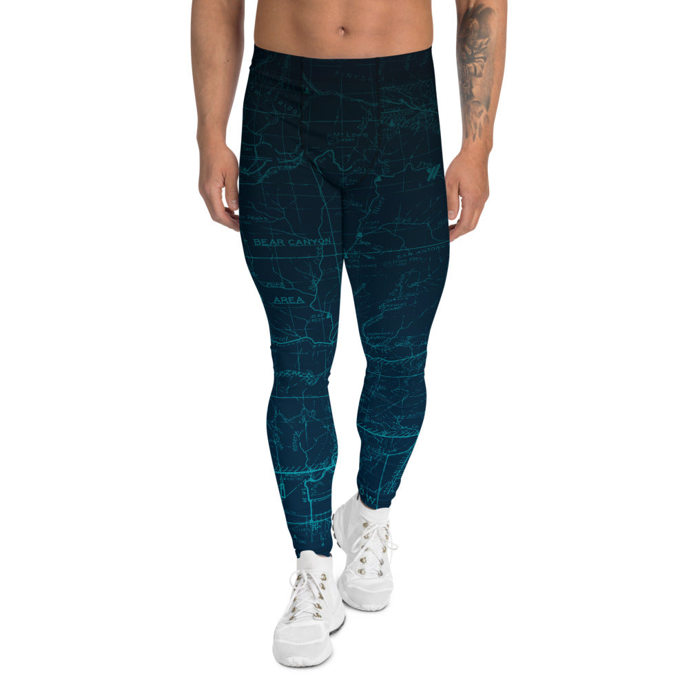 Glacier - San Gabriel Map Men's Performance Tights | TRVRS Outdoors Hiking Apparel, Trail Running Clothing