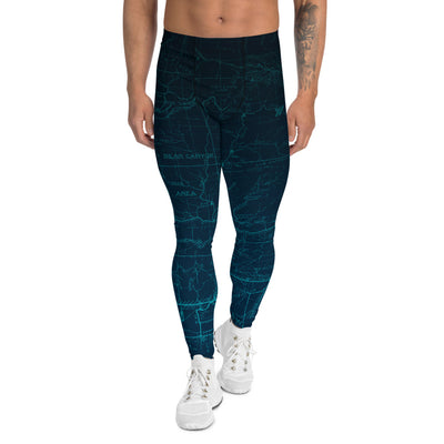 Glacier - San Gabriel Map Men's Performance Tights | TRVRS Outdoors Hiking Apparel, Trail Running Clothing