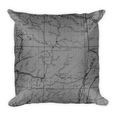 Angeles Forest Map Premium Throw Pillow (18X18) - GREY | TRVRS APPAREL