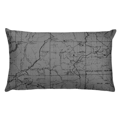 Angeles Forest Map Premium Throw Pillow (20x12) - GREY | TRVRS APPAREL
