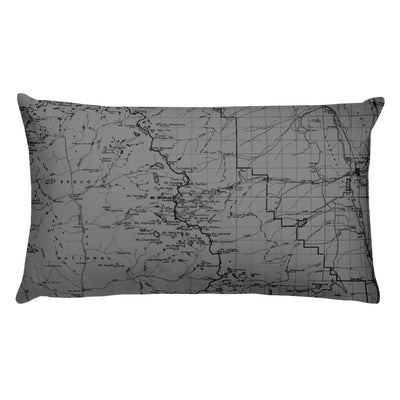 Sierra Nevada Map Premium Throw Pillow (20x12) - GREY | TRVRS APPAREL