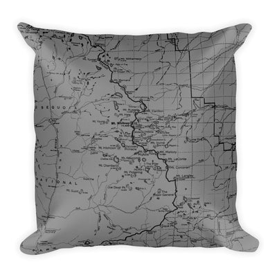 Sierra Nevada Map Premium Throw Pillow (18x18) - GREY | TRVRS APPAREL