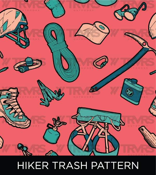 Hiker Trash Pattern-San Gabriel Mountains Map Sports Bra Front Mockup | TRVRS Outdoors hiking, trail running clothing, mountaineering apparel