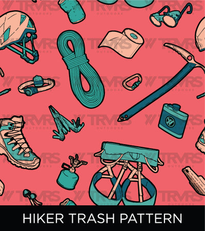 Hiker Trash Pattern - All Over Print Hiking Skirt | TRVRS Outdoors hiking apparel, trail running clothing