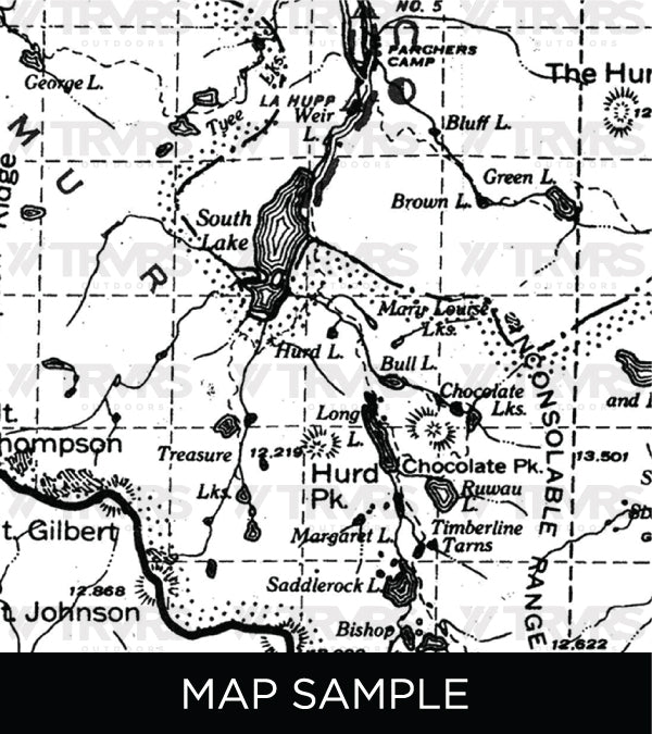 Map Sample, Sierra Nevada Map Hiking Dress | TRVRS Outdoors Hiking Apparel, Trail Running Clothing