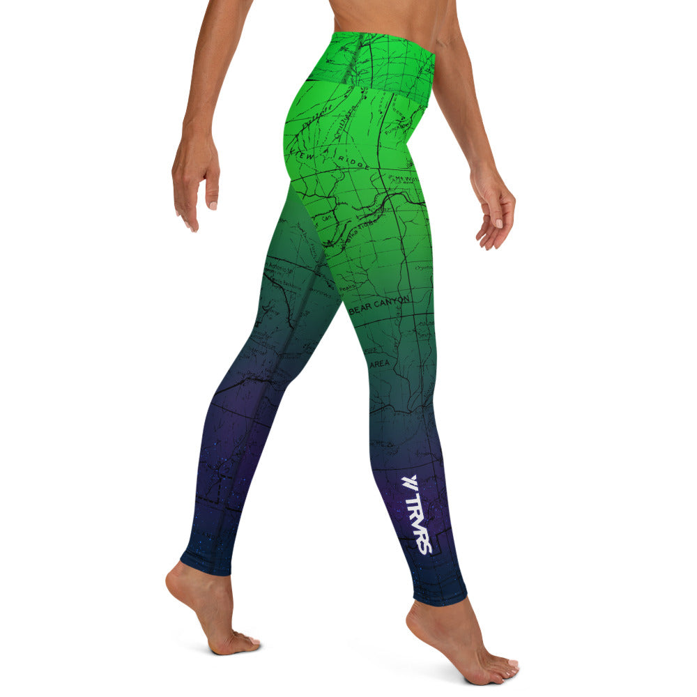 NORTHERN LIGHTS- Sierra Nevada Mountains-All Over Print Women's Leggings | TRVRS Outdoors, Hiking, trail running, mountaineering apparel 