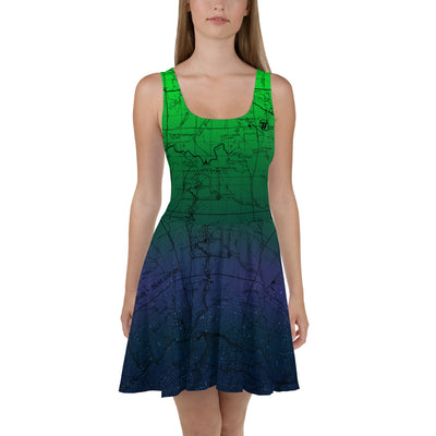 Northern Lights, San Gabriel Map Hiking Dress | TRVRS Outdoors Hiking Apparel, Trail Running Clothing