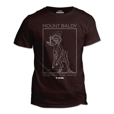 Mount Baldy Big Horn Tee V2 - OXBLOOD BLACK | TRVRS Outdoors, hiking apparel, san gabriel mountains, angeles national forest, trail running, mountaineering