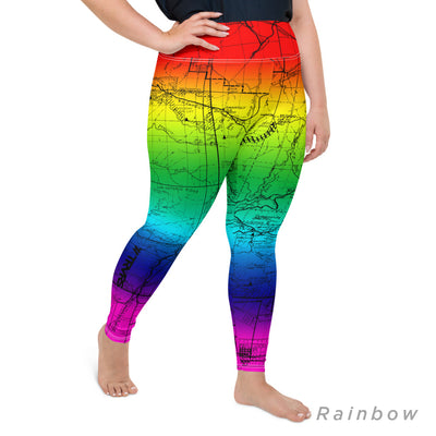 Rainbow, Right- San Gabriel Map Women's Leggings (plus size)