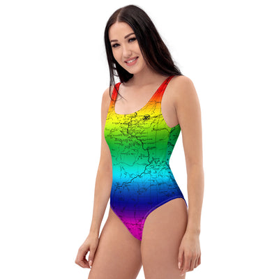 Rainbow- Sierra Nevada One-Piece Swimsuit | TRVRS Outdoors hiking apparel, trail running clothing