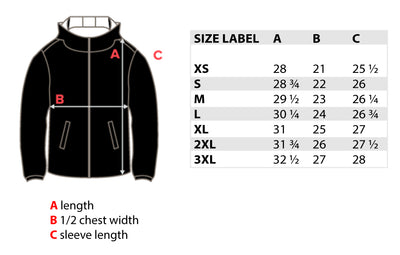 Size Guide - TRVRS Outdoors Windy Gap Hooded Jacket