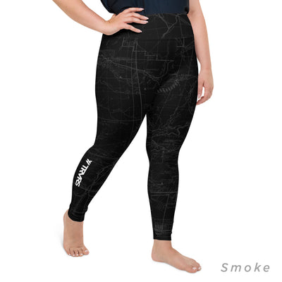 Smoke, Right- San Gabriel Map Women's Leggings (plus size)