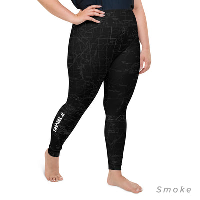 Smoke- Sierra Nevada Map Women's Leggings (plus size)