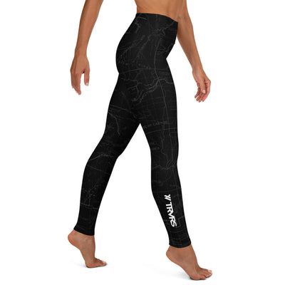 SMOKE- San Gabriel Mountains Map-All Over Print Women's Leggings | TRVRS Outdoors, Hiking, trail running, mountaineering apparel 