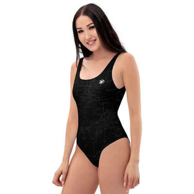 Smoke- Sierra Nevada One-Piece Swimsuit | TRVRS Outdoors hiking apparel, trail running clothing