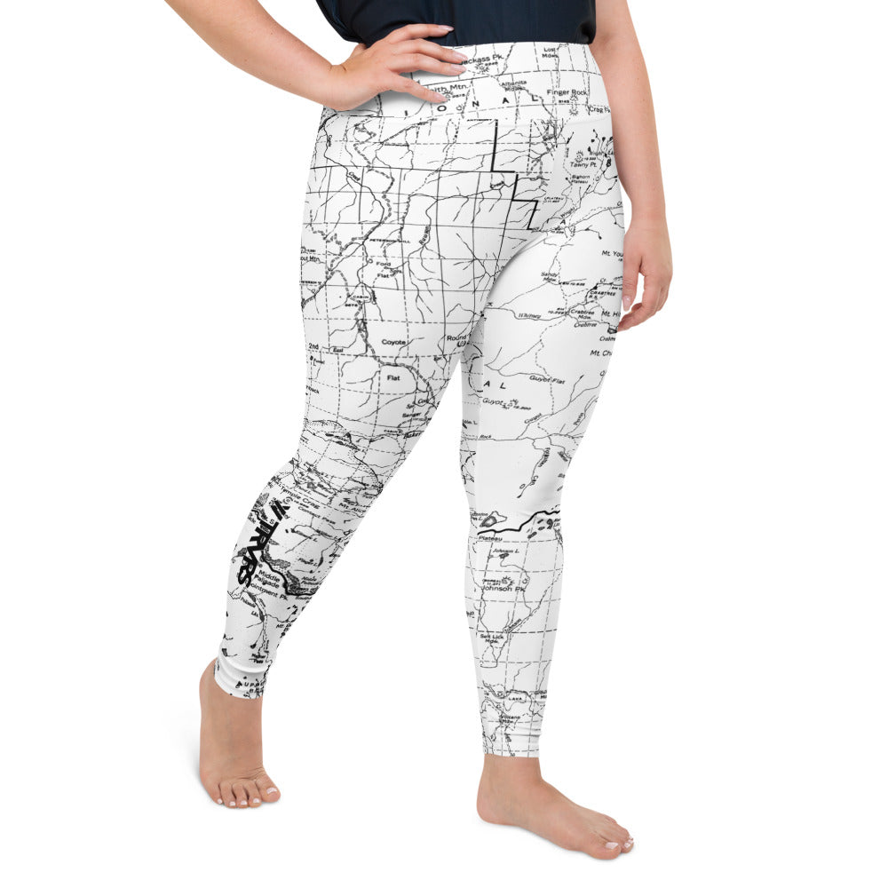 White- Sierra Nevada Map Women's Leggings (plus size)