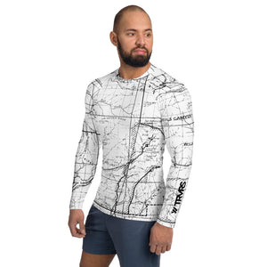 White, San Gabriel Map - All Over Print Men's Base Layer | TRVRS Outdoors Hiking Apparel, Trail Running Clothing