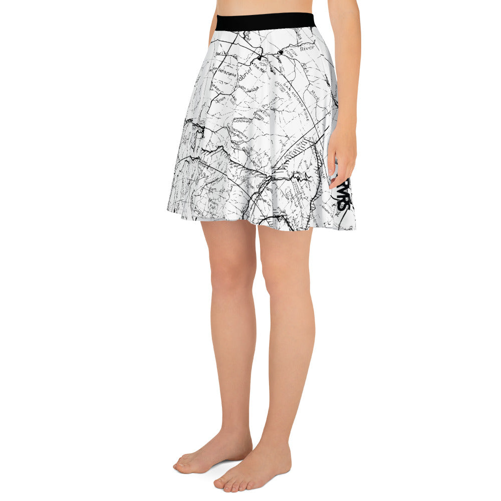 White, San Gabriel Map - All Over Print Hiking Skirt | TRVRS Outdoors Hiker Clothing, Trail Running Apparel