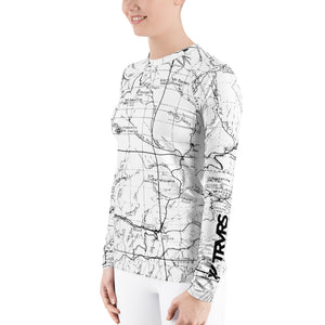 White, San gabriel Map- All Over Print Women's Base Layer | TRVRS Outdoors Hiking Apparel, Trail Running Clothing
