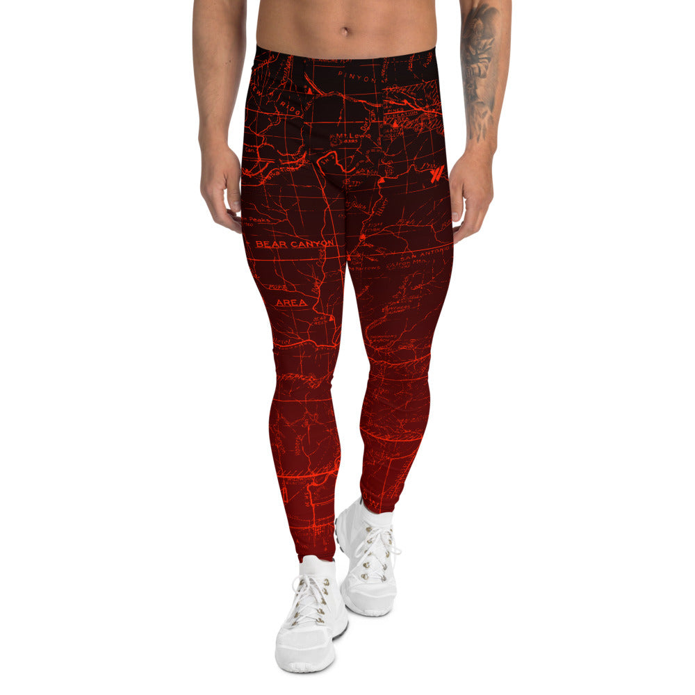 Wildfire - San Gabriel Map Men's Performance Tights | TRVRS Outdoors Hiking Apparel, Trail Running Clothing