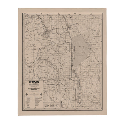 Sierra Nevada Map Throw Blanket - BEIGE
