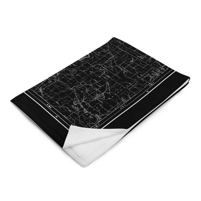 Sierra Nevada Map Throw Blanket - BLACK (Folded)
