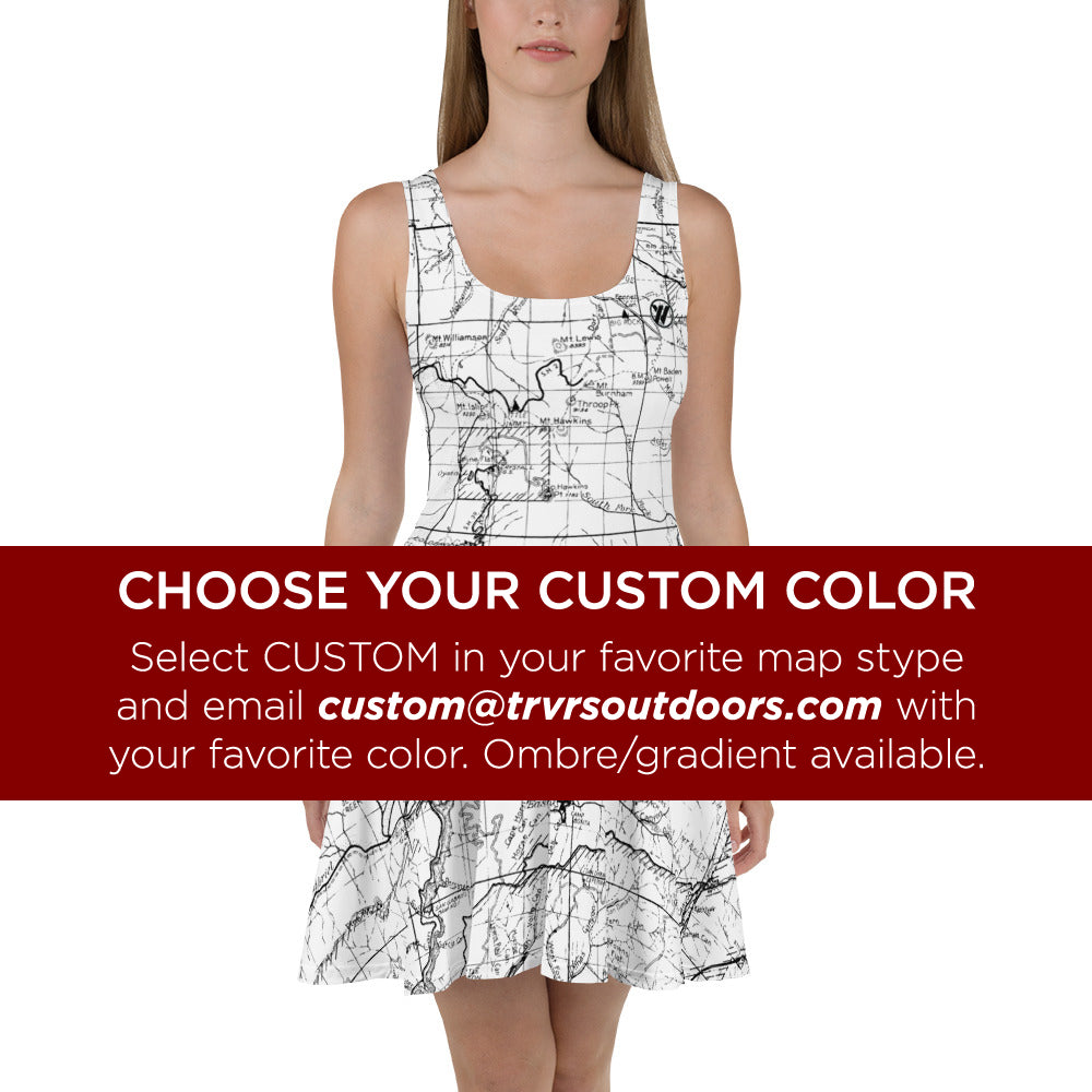 Custom Color, San Gabriel Map Hiking Dress | TRVRS Outdoors Hiking Apparel, Trail Running Clothing