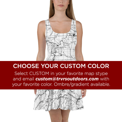 Custom Color, San Gabriel Map Hiking Dress | TRVRS Outdoors Hiking Apparel, Trail Running Clothing