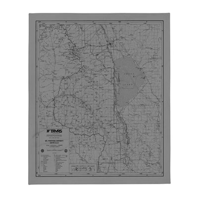 Sierra Nevada Map Throw Blanket - GRAY