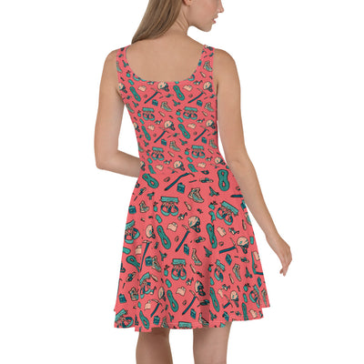 BACK- Hiker Trash Pattern - All Over Print Hiking Dress | TRVRS Outdoors Trail Running Clothing, Hiking Apparel