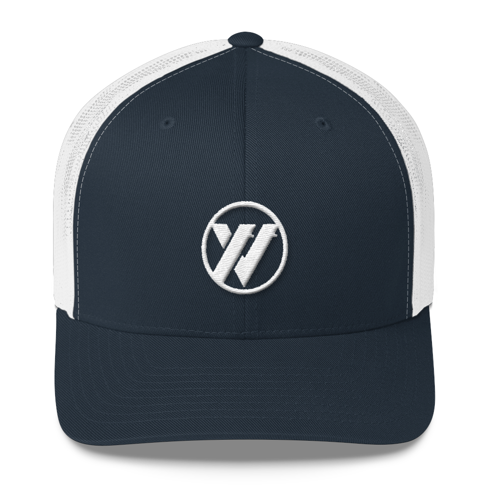 TRVRS Insignia Trucker Cap - WHITE/NAVY | TRVRS APPAREL