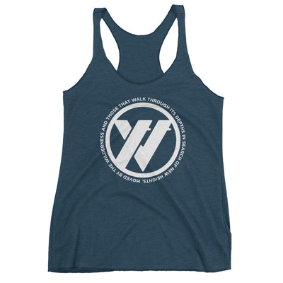 Insigna-slogan Women's Racerback Tank - Indigo | TRVRS APPAREL