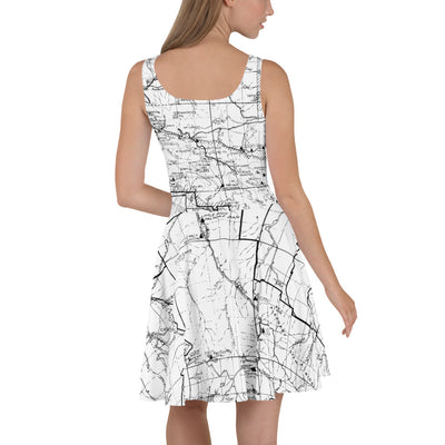 (back) White, San Gabriel Map Hiking Dress | TRVRS Outdoors Hiking Apparel, Trail Running Clothing