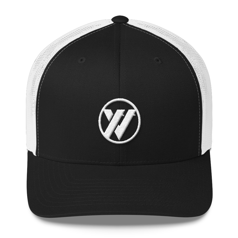 TRVRS Insignia Trucker Cap - WHITE/BLACK | TRVRS APPAREL