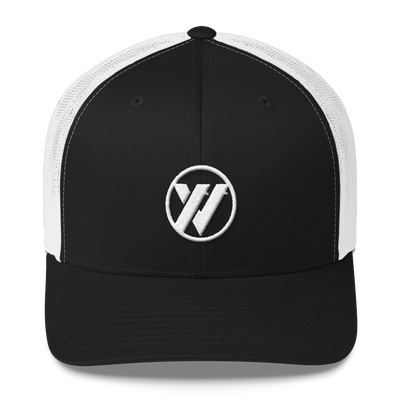 TRVRS Insignia Trucker Cap - WHITE/BLACK | TRVRS APPAREL