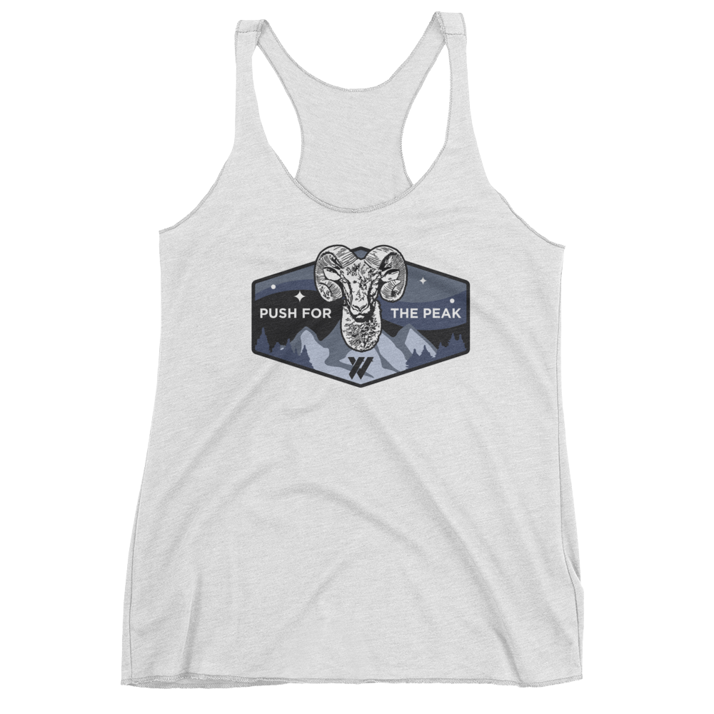 Big Horn Sheep PFTP Women's Racerback Tank Top - HEATHER WHITE | TRVRS APPAREL